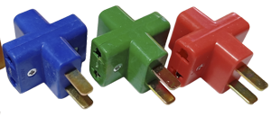 TRIPLE CRUZETA ENCHUFE COLORES