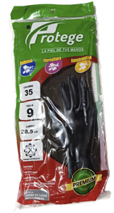 [SE01-0499] GUANTE JEBE INDUS. LATEX NEGRO C35 T9