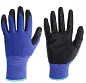 GUANTE NITRILO TELA AZUL T8